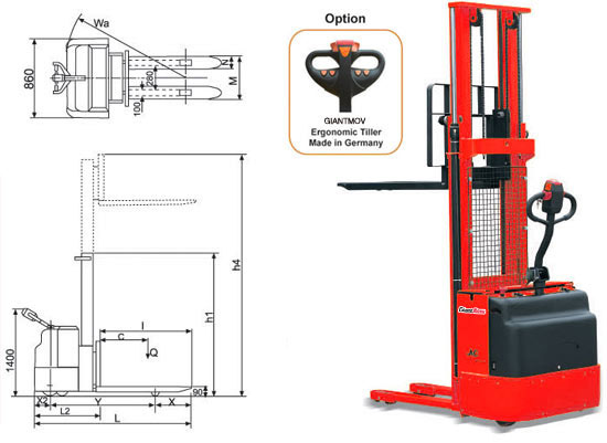 GIANT-MOVE寬視野型全電動堆高車　MG-B 