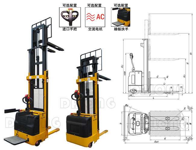 無錫大隆CDDA 三級門架全電動堆垛車 
