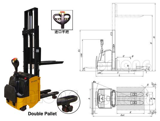 無錫大隆CDDE 雙托盤全電動堆垛車 