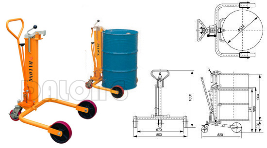 無錫大隆DT250 液壓油桶搬運車 