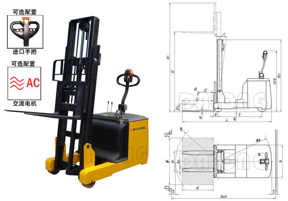 無錫大隆CPD10SX 步行式全電動(dòng)平衡重叉車 