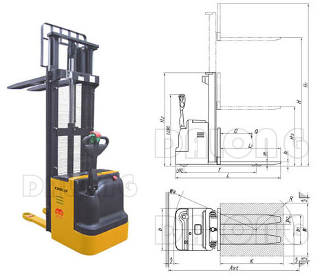 無(wú)錫大隆CDDF 全自由提升全電動(dòng)堆垛車 