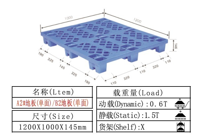 塑料卡板 單面塑料托盤 A2#
