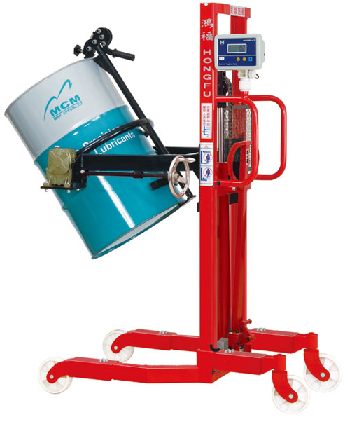 鴻福手升手翻電子秤可傾式油桶裝卸車