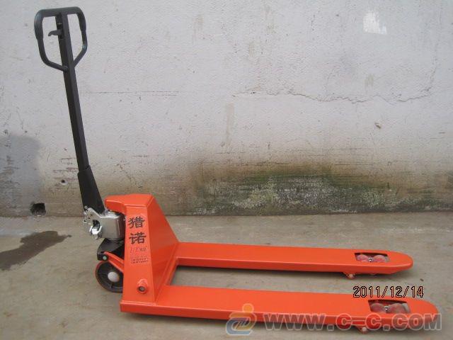 	 獵諾BFC2000電子秤搬運(yùn)車叉車1/2/2.5噸手動(dòng)液壓托盤稱重推拖