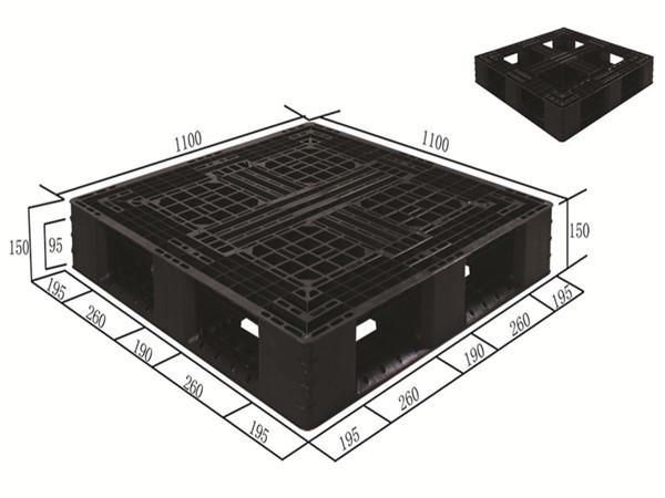 貴州塑膠卡板廠家 桐梓縣黑色1111田字塑料托盤出口專用