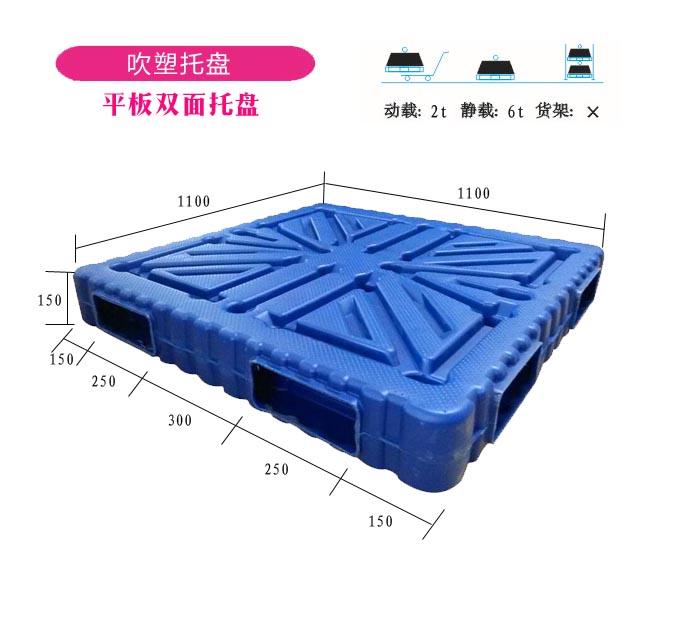 1.1*1.1米吹塑托盤雙面托盤廠家直銷1111雙面吹塑托盤生產(chǎn)廠家