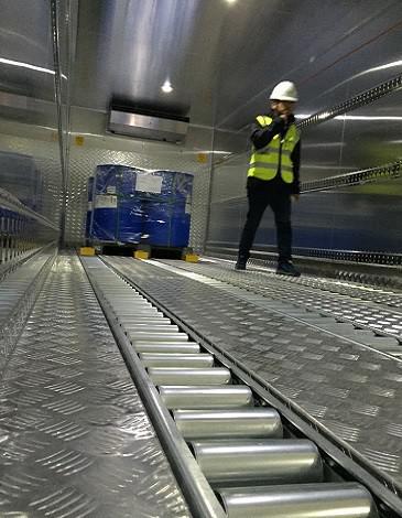 馳運(yùn)裝卸無蓋板型氣動升降滾輪板 自動裝車 無人裝卸