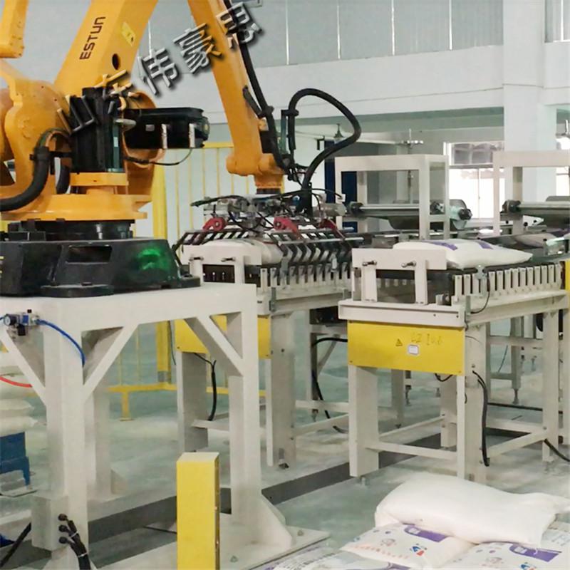 石粉自動碼垛機器人 免人工碼垛機設(shè)備