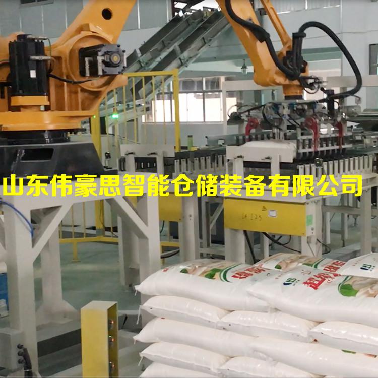袋裝雞飼料全自動(dòng)碼垛機(jī)非標(biāo)定制 碼垛機(jī)器人廠家