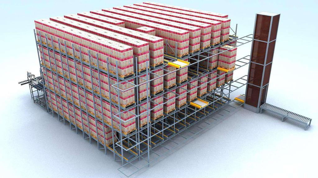 自動(dòng)化密集型四向穿梭車高架立體倉庫