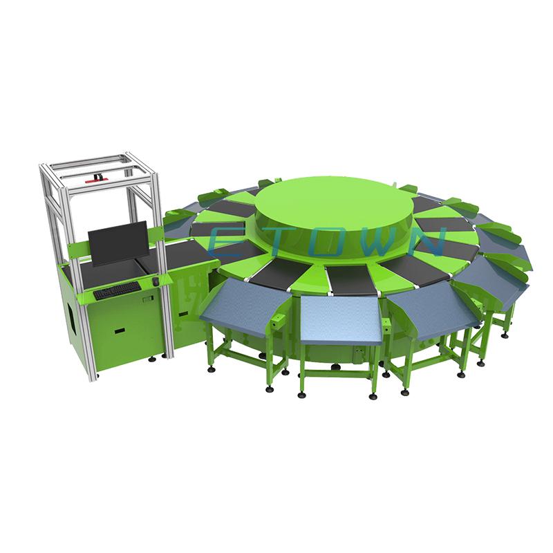 2021年新款小型快遞分揀設備全自動掃碼稱重智能分揀輸送系統(tǒng)