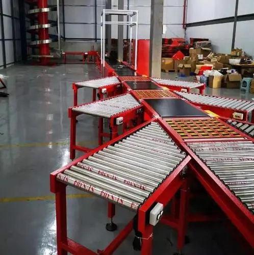 瑞德鑫斜導(dǎo)輪式分揀機電商倉儲包裹分揀帶式