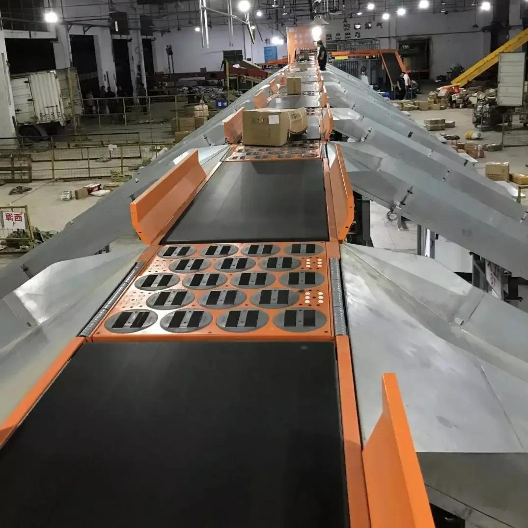 廣東瑞德鑫斜導(dǎo)輪式分揀機智能物流自動分揀流水線帶